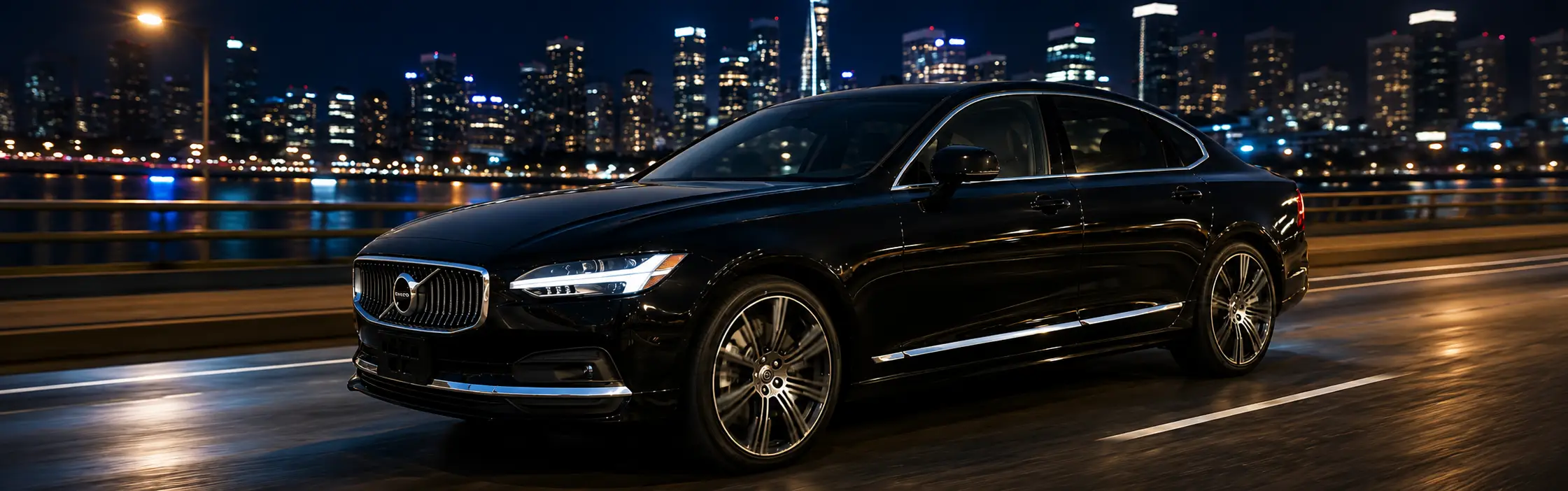 Volvo S90 executive sedan, side profile